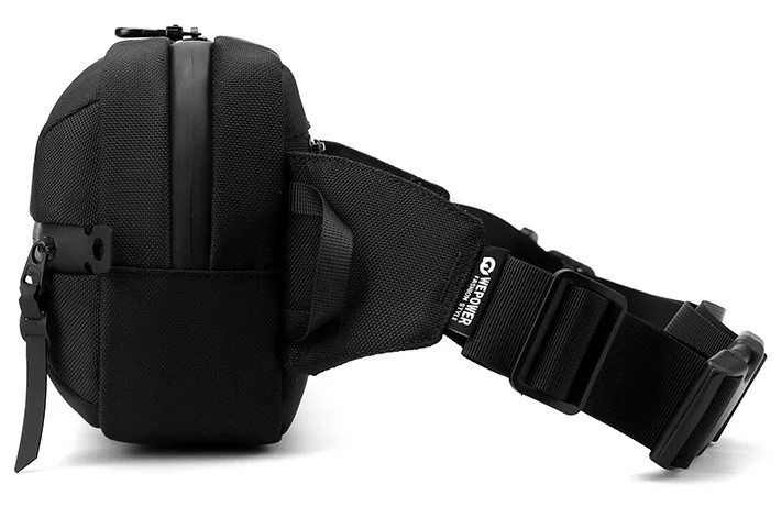Hike Black Waist 11-inch Bag Anti-Theft Water Resistant Shock Proof Business Leisure Crossbody Chest Bag for Men and Women, HK2121, Black  | Best Price UAE