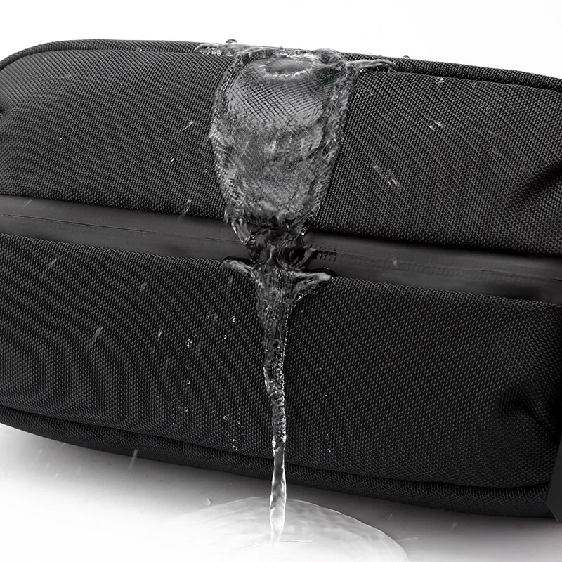 Hike Black Waist 11-inch Bag Anti-Theft Water Resistant Shock Proof Business Leisure Crossbody Chest Bag for Men and Women, HK2121, Black  | Best Price UAE