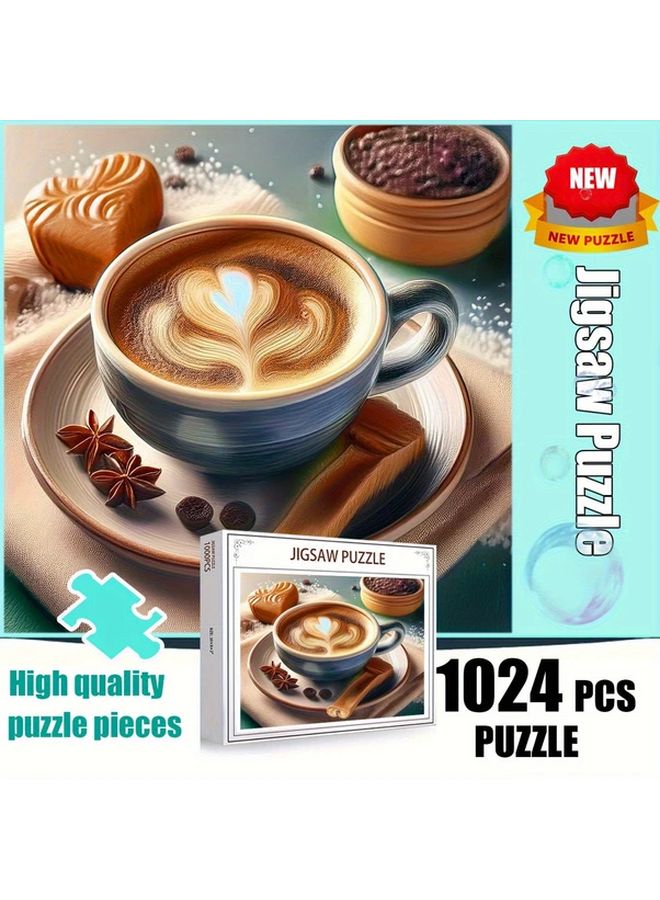 1024 قطعة من لغز القهوة مع فن اللاتيه للكبار 19.69 × 19.69 بوصة - Image 3