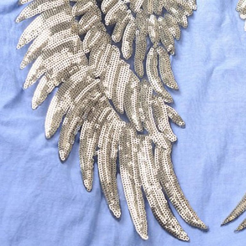 GLOGLOW Nan 1 Pair Sequin Wing Appliques, Cloth Sequins Iron On Patch, Bling Decoration for Jackets or Valentine's Gifts Other Sewing and Embroidery Supplies - Image 5