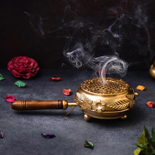 Webelkart Metal Incense Burner Butterfly Loban Dani Dhoop Dani,Sambrani Holder Aarti Metal Loban Dhoop Dani/Dhoop Dani Burner for Home Office Temple Puja - Dhoop Stand - Image 2