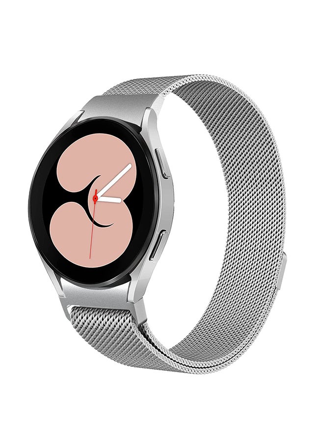 Metal Bands For Samsung Galaxy Watch 7 6 5 4 FE 40mm 44mm 45mm/Galaxy Watch 6 4 Classic 43mm 47mm 42mm 46mm  Milanese Magnetic Strap   Men (Silver)