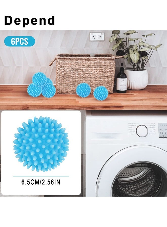 Depend Tumble Dryer Balls, Dryer Balls Set Of 6, Energy Saving Dryer Balls, Reusable Tumble Dryer Clothes Softener Washing Machine Balls For Home Washing Machine Quick Drying, Blue - Image 3