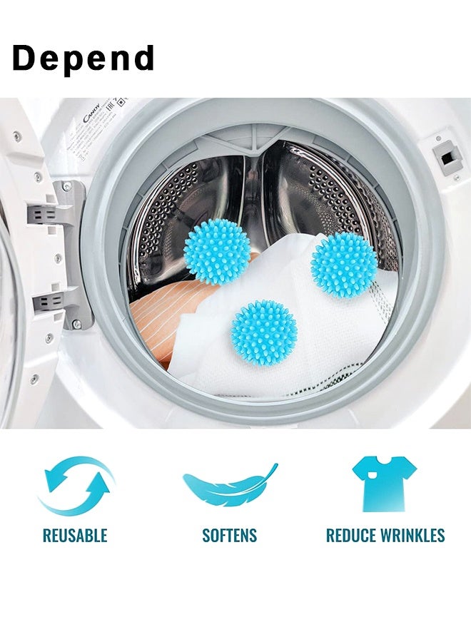 Depend Tumble Dryer Balls, Dryer Balls Set Of 6, Energy Saving Dryer Balls, Reusable Tumble Dryer Clothes Softener Washing Machine Balls For Home Washing Machine Quick Drying, Blue - Image 2