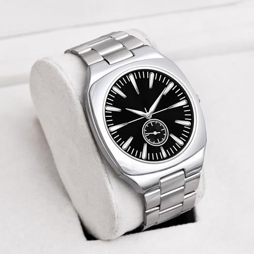 Acnos Analog Plain Stainless Steel Strap Watch for Men & Women – Multiple Dial Colors (Black) - Image 2