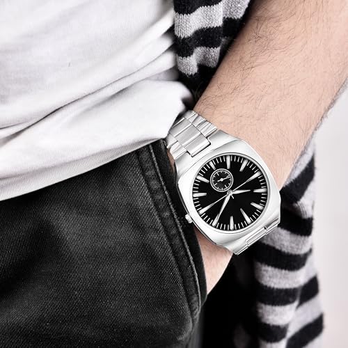 Acnos Analog Plain Stainless Steel Strap Watch for Men & Women – Multiple Dial Colors (Black) - Image 4