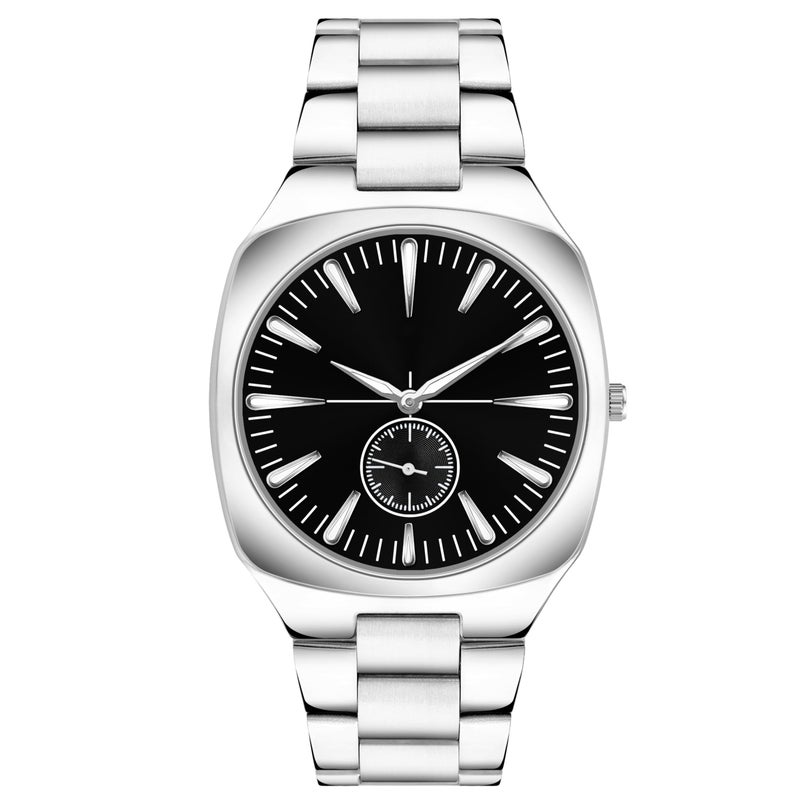 Acnos Analog Plain Stainless Steel Strap Watch for Men & Women – Multiple Dial Colors (Black) - Image 5
