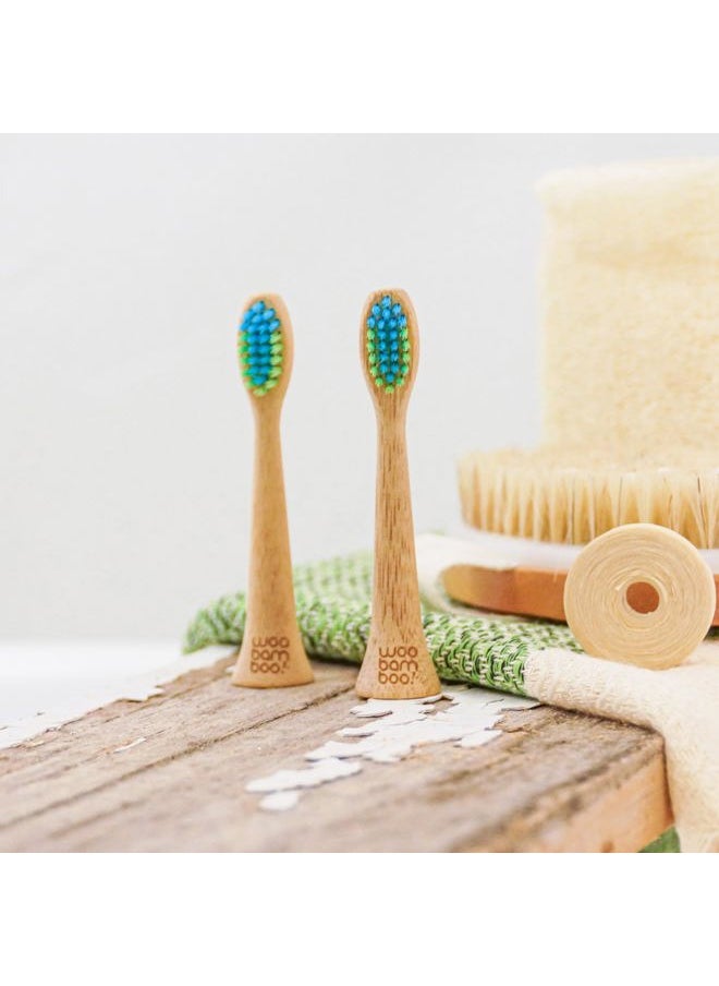 WooBamboo - WooBamboo! Electric Toothbrush Replacement Heads (Soft) Sustainable BPA-Free Electric Toothbrush Heads Made from Bamboo (Pack of 2) - Image 1