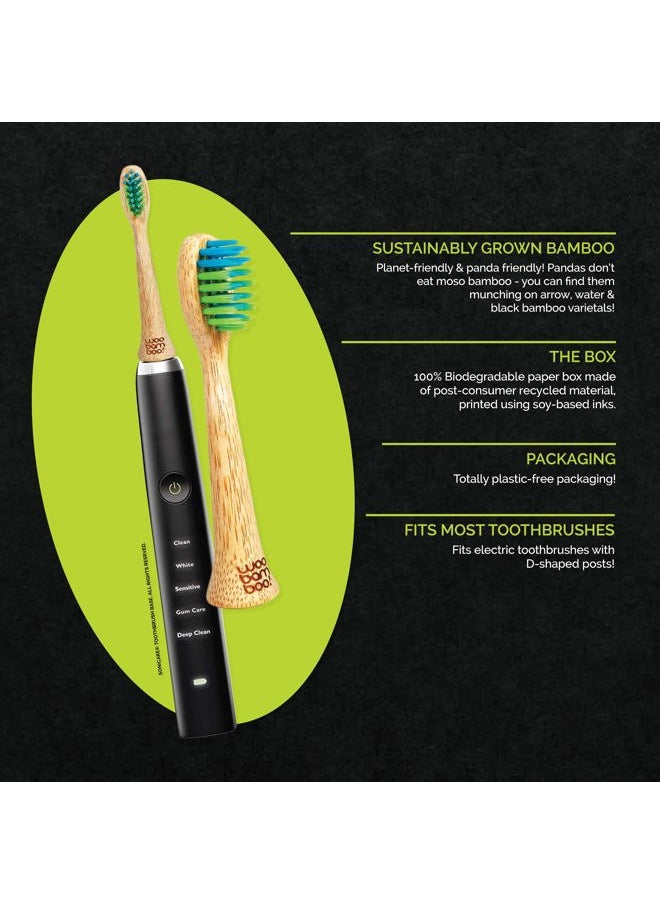 WooBamboo - WooBamboo! Electric Toothbrush Replacement Heads (Soft) Sustainable BPA-Free Electric Toothbrush Heads Made from Bamboo (Pack of 2) - Image 1