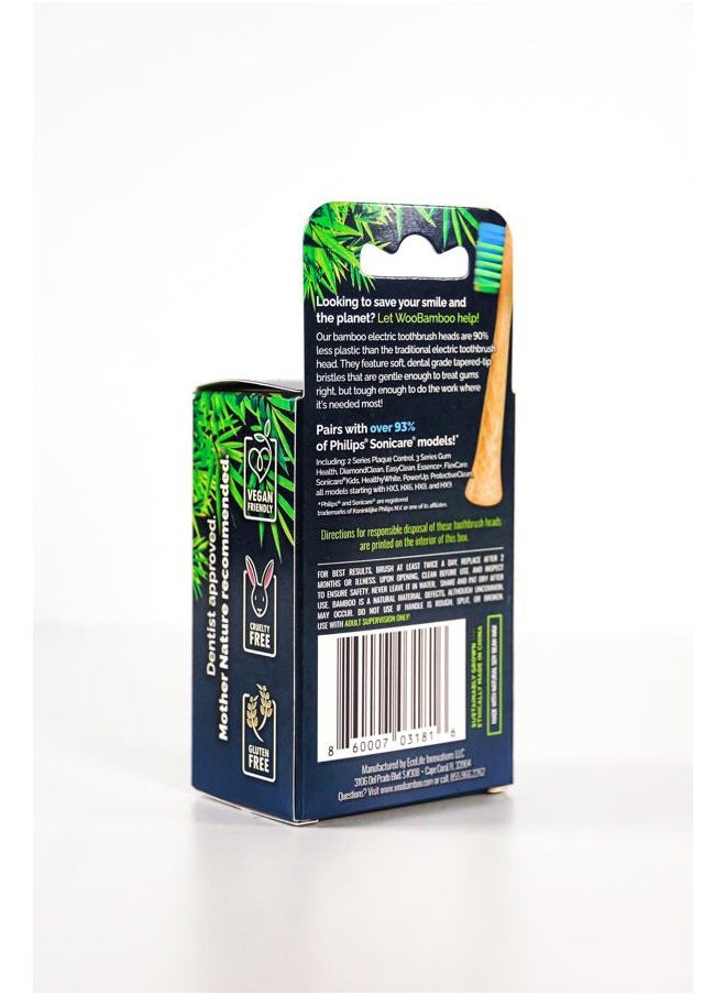 WooBamboo - WooBamboo! Electric Toothbrush Replacement Heads (Soft) Sustainable BPA-Free Electric Toothbrush Heads Made from Bamboo (Pack of 2) - Image 1