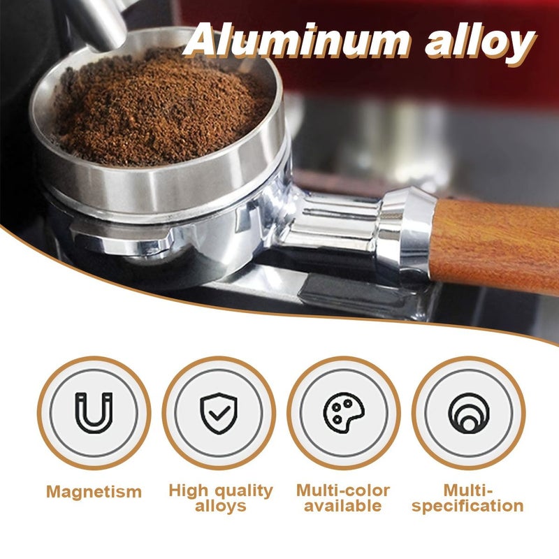 Black 58mm Bottomless Portafilter Set with Dosing Ring and Puck Screen - Image 2