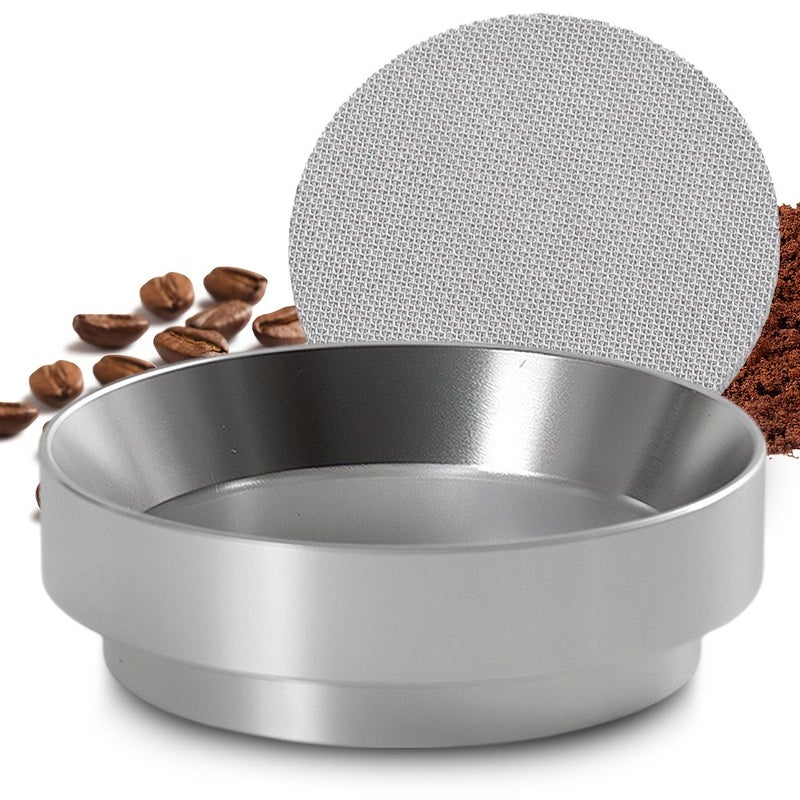 Black 58mm Bottomless Portafilter Set with Dosing Ring and Puck Screen - Image 4