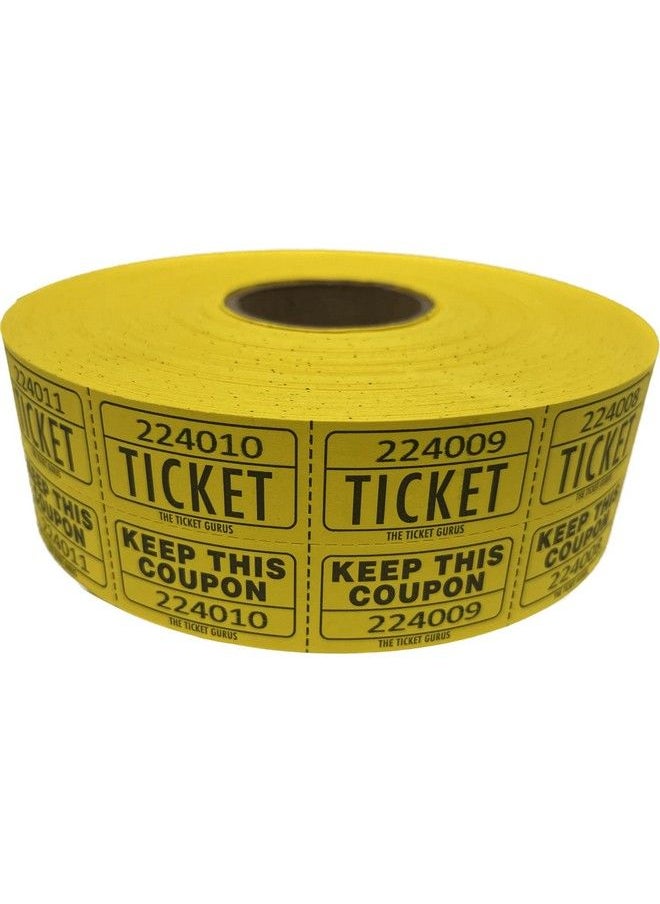 The Ticket Gurus - Raffle Tickets (4 Rolls Of 2000 Double Tickets) 8000 Total 50 50 Raffle Tickets (Blue Yellow Red Green) - Image 1