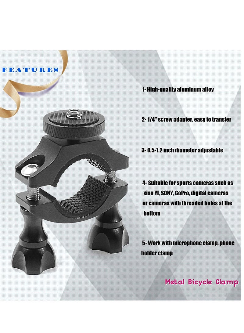 Generic Bike Camera Mount, Bicycle/Motorcycle Bracket with 1/4 Screw Adapter for OSMO Action, Gopro 7 6 5 4, SJCAM, XiaoYi Action Cameras, Handlebars Diameter of 1.3 3.2cm  - Image 3