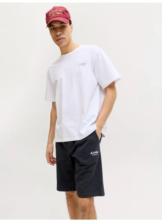 JACK & JONES Black Logo Drawstring Sweat Shorts for Men | Best Price UAE