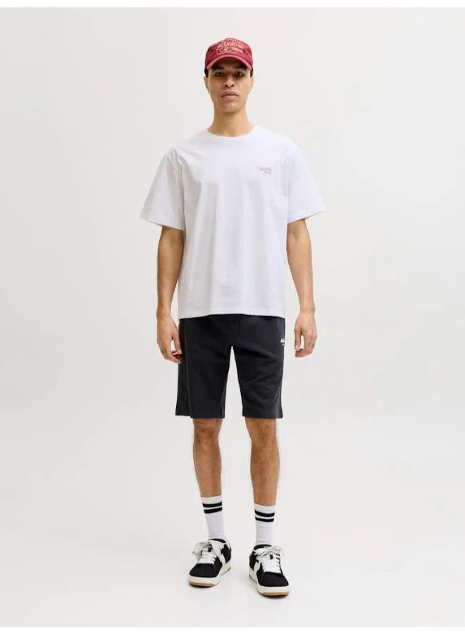JACK & JONES Black Logo Drawstring Sweat Shorts for Men | Best Price UAE