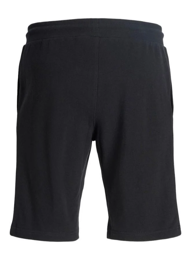 JACK & JONES Black Logo Drawstring Sweat Shorts for Men | Best Price UAE