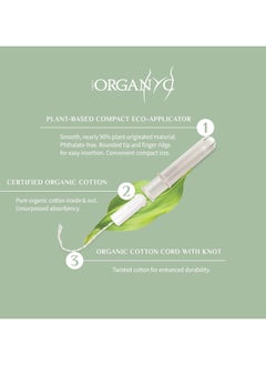 Organ(y)c Organyc Complete Protection Feminine Care Organic Cotton Tampons with Compact Applicator, Super, 16 Pieces - Pack of 1  - Image 4
