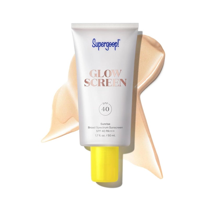 Supergoop Glowscreen SPF 40 Sunrise Champagne Glow  17 fl oz  Glowy Primer  Broad Spectrum Sunscreen  Helps Filter Blue Light  Boosts Hydration with Hyaluronic Acid Vitamin B5  Niacinamide