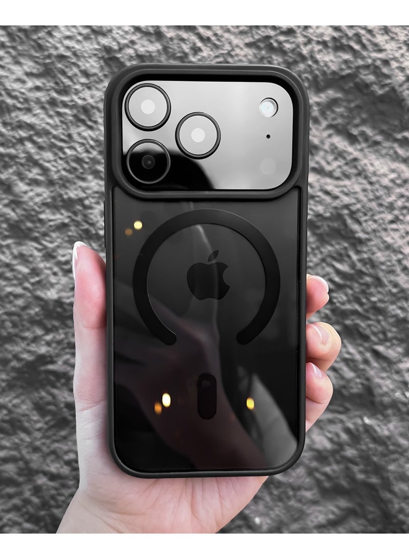 iPhone 17 Pro Max Magsafe Transparent with Black Bumper Case - N52 Stronger Magnets - Image 1