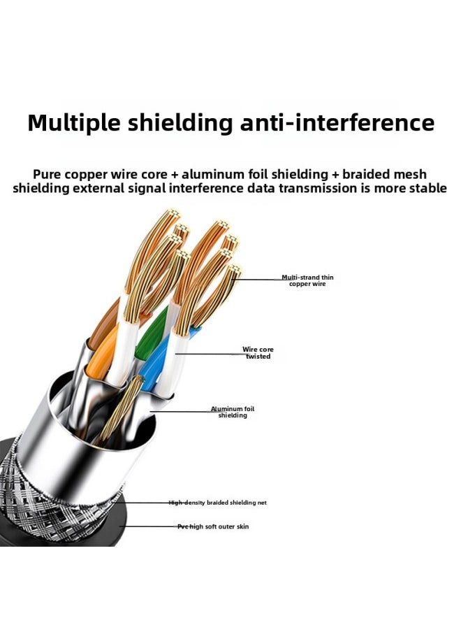 Generic Super Six-class Network Cable Elbow High Flexible Drag Chain Shield Gigabit Industrial Camera Network Cable Office Router Network Jumper-Color:Black (up Bend To Up Bend)-Line Length:0.5 M  - Image 5