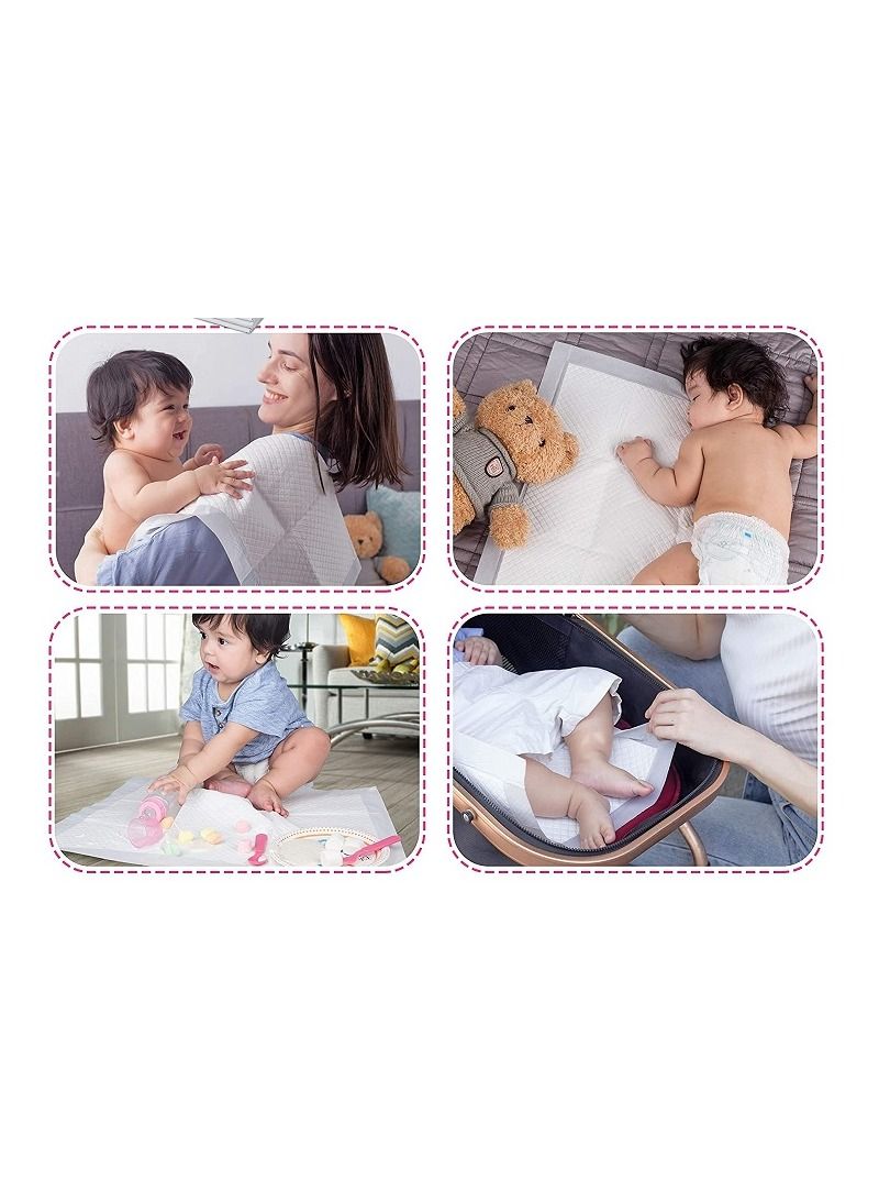 Cherry Medical Supply 100 Pieces Packed in 10 Pouches 60 cm x 90 cm Disposable Changing Pads for Baby Soft Ultra Absorbent Waterproof Large Diaper Changing Pad Liners Baby Changing Pad Cover Bed Pads - Image 5