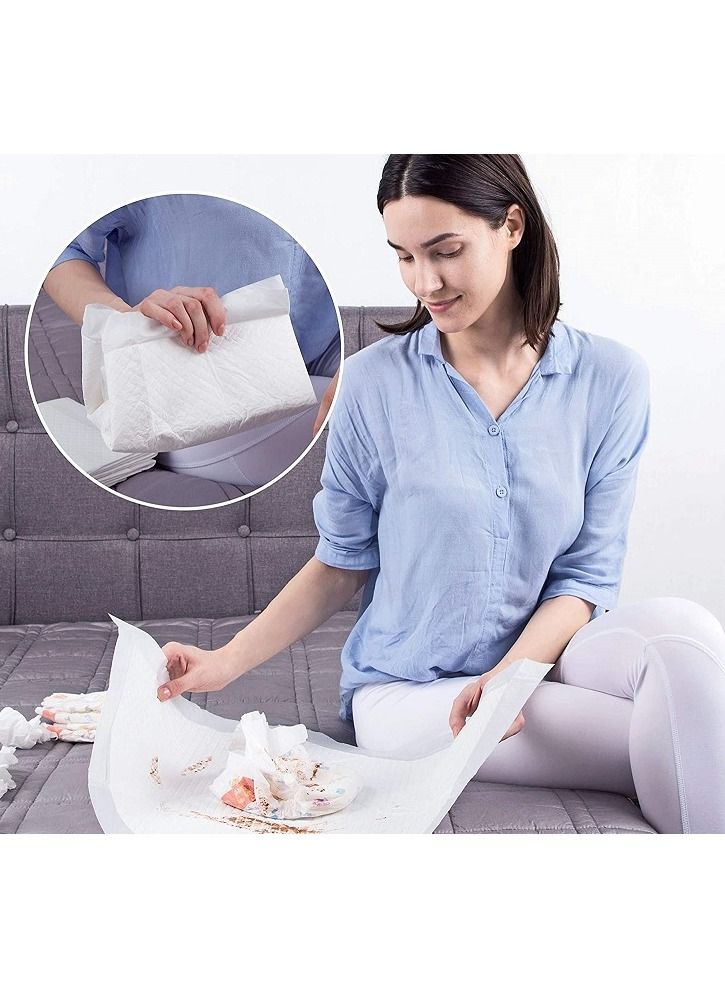 Cherry Medical Supply 100 Pieces Packed in 10 Pouches 60 cm x 90 cm Disposable Changing Pads for Baby Soft Ultra Absorbent Waterproof Large Diaper Changing Pad Liners Baby Changing Pad Cover Bed Pads - Image 4