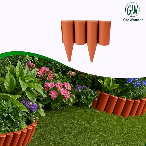 GroWonder Garden Border Fencing Pack of 4 – PVC Lawn Edging, Weather-Resistant Flexible Fencing, Easy to Attach & Detach – White - Image 5