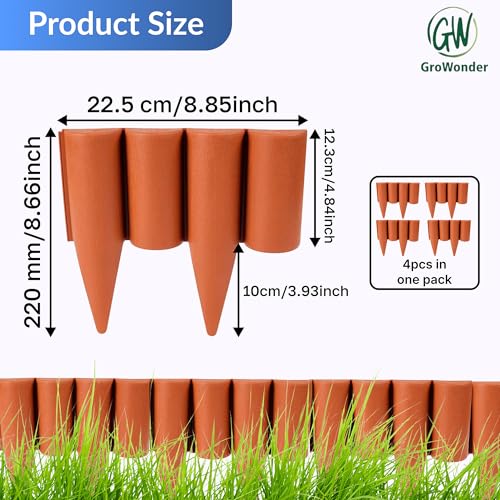 GroWonder Garden Border Fencing Pack of 4 – PVC Lawn Edging, Weather-Resistant Flexible Fencing, Easy to Attach & Detach – White - Image 2