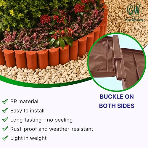 GroWonder Garden Border Fencing Pack of 4 – PVC Lawn Edging, Weather-Resistant Flexible Fencing, Easy to Attach & Detach – White - Image 3