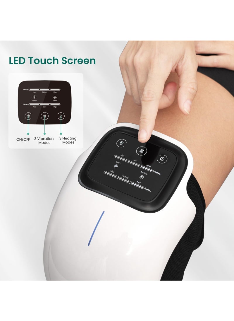 Cordless Knee Massager, FDA Registered, Infrared Heat and Vibration Knee Pain Relief for Swelling Stiff Joints, Stretched Ligament and Muscles Injuries, August 2022 Longer Knee Straps