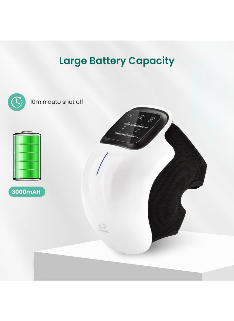 Cordless Knee Massager, FDA Registered, Infrared Heat and Vibration Knee Pain Relief for Swelling Stiff Joints, Stretched Ligament and Muscles Injuries, August 2022 Longer Knee Straps