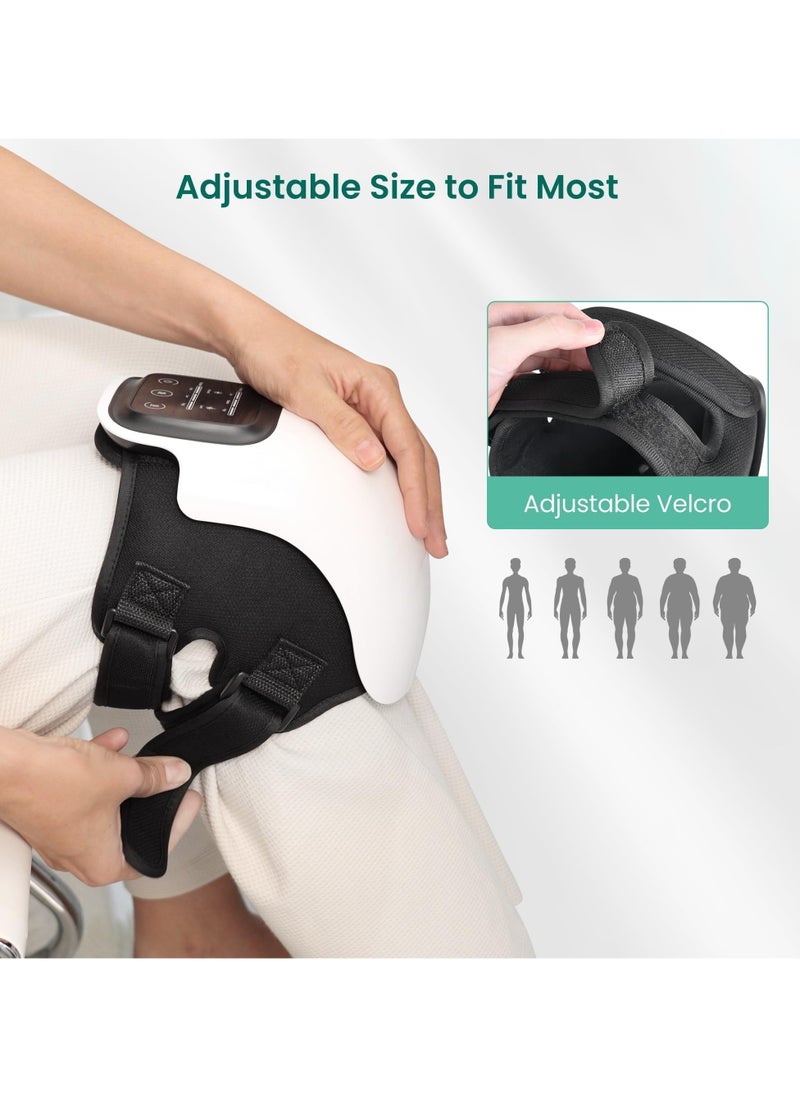 Cordless Knee Massager, FDA Registered, Infrared Heat and Vibration Knee Pain Relief for Swelling Stiff Joints, Stretched Ligament and Muscles Injuries, August 2022 Longer Knee Straps