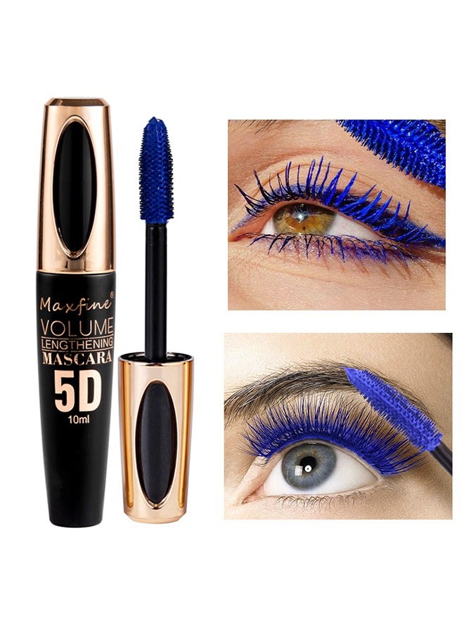 Maxfine Mascara Volume Lengthening，5D Silk Fiber Mascara with Folding Eyelash Comb Brush,Liquid Colored Mascara Lash Extensions,Waterproof, Sweat-proof, Non-blooming, Long and Multi-color Base#04  - Image 1