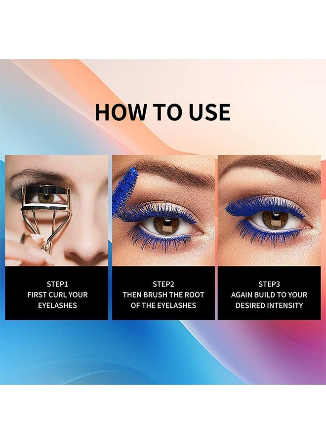 Maxfine Mascara Volume Lengthening，5D Silk Fiber Mascara with Folding Eyelash Comb Brush,Liquid Colored Mascara Lash Extensions,Waterproof, Sweat-proof, Non-blooming, Long and Multi-color Base#04  - Image 5