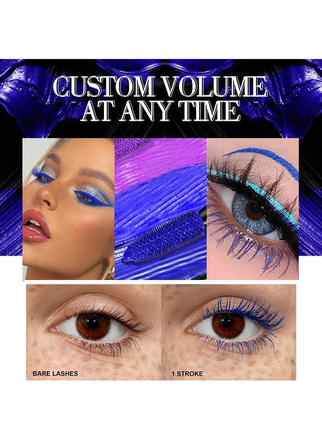 Maxfine Mascara Volume Lengthening，5D Silk Fiber Mascara with Folding Eyelash Comb Brush,Liquid Colored Mascara Lash Extensions,Waterproof, Sweat-proof, Non-blooming, Long and Multi-color Base#04  - Image 3