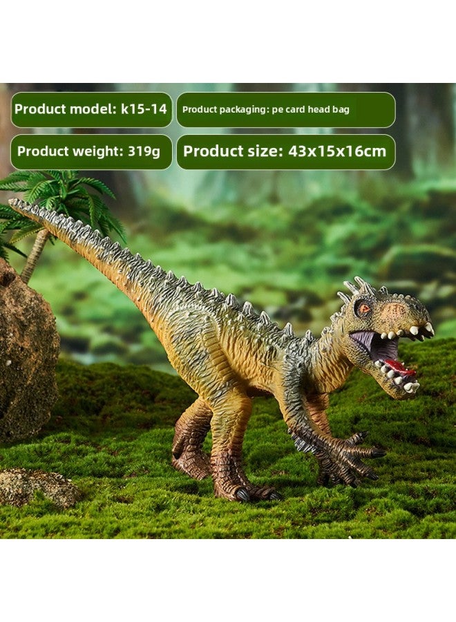 لعبة نموذج ديناصور حيواني محاكاة للأطفال، لعبة بلاستيكية كبيرة لعالم الديناصورات، تيرانوصور ريكس نيوسيوصور ستيجوسورس، اللون: K15-14 مع تيرانوصور مملوء بالقطن من الفينيل 43*15*16 سم 319 جرام - Image 1