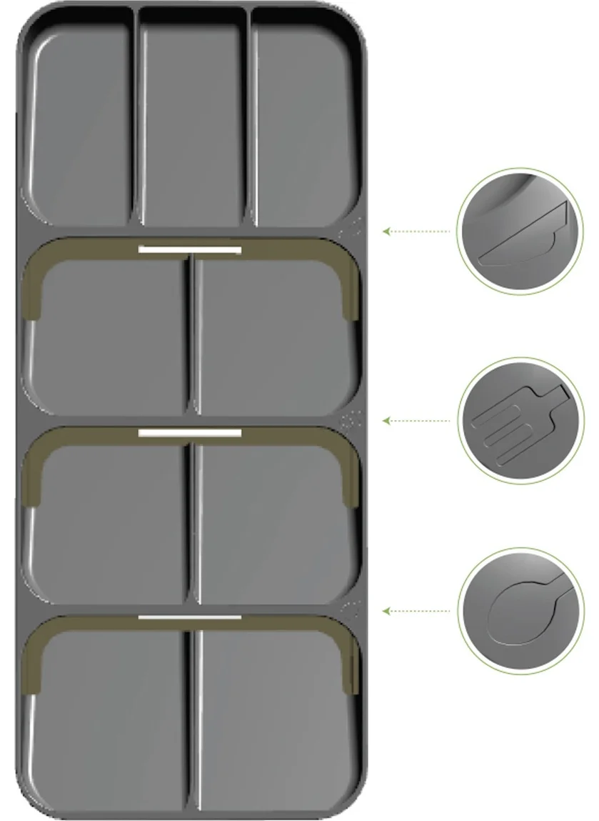 DECOBELLA Drawer Cutlery Organizer - Gray