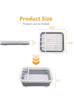 Excefore Collapsible Dish Rack for Drying Dishes, Space-Saving and Foldable Design with Versatile Removable Components, Dinnerware Storage Organizer for Small Kitchen Spaces  - Image 2