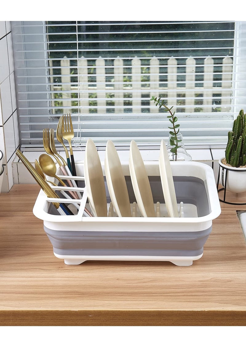Excefore - Collapsible Dish Rack for Drying Dishes, Space-Saving and Foldable Design with Versatile Removable Components, Dinnerware Storage Organizer for Small Kitchen Spaces - Image 1