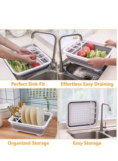 Excefore Collapsible Dish Rack for Drying Dishes, Space-Saving and Foldable Design with Versatile Removable Components, Dinnerware Storage Organizer for Small Kitchen Spaces  - Image 4