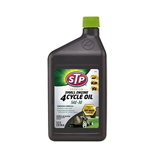STP Premium Small Engine 4 Cycle Oil Formula, SAE-30 Small Engine Oil Engine Care Reduces Wear for Lawnmower, Push Mower, Tractor, 32 Oz - Image 1