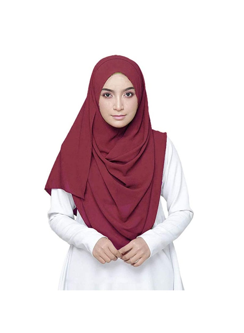 شال شيفون فقاعات بلون موحد للنساء، حجاب ناعم، شال طويل، لفات شالات - Image 1