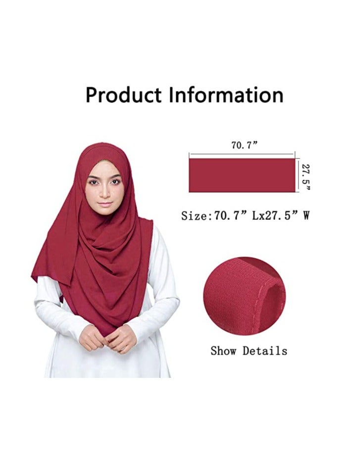 شال شيفون فقاعات بلون موحد للنساء، حجاب ناعم، شال طويل، لفات شالات - Image 2