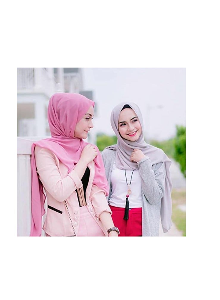 شال شيفون فقاعات بلون موحد للنساء، حجاب ناعم، شال طويل، لفات شالات - Image 5