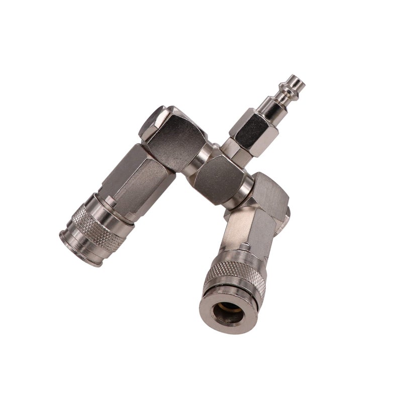 C CLINK 2-Way Air Hose Splitter Fittings,High Pressure Resistance Air Hose Connector, 360 Degree Swivel Design,Air Compressor Accessories Fittings - Image 4