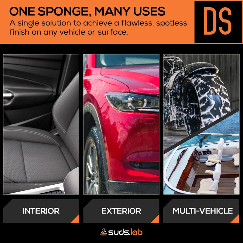 suds.lab Suds Lab DS Microfiber Detailing Scrub Pad 2 Pack - Car Interior Cleaning & Detailing Microfiber Scrub Pads - Safe On Leather, Vinyl, Plastic, Etc. - Image 3