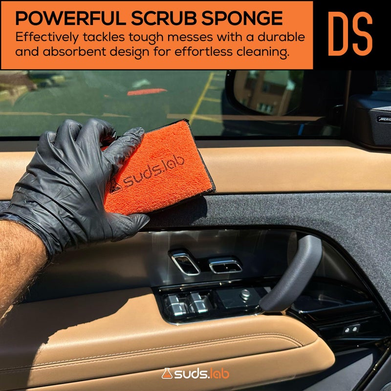 suds.lab Suds Lab DS Microfiber Detailing Scrub Pad 2 Pack - Car Interior Cleaning & Detailing Microfiber Scrub Pads - Safe On Leather, Vinyl, Plastic, Etc. - Image 2