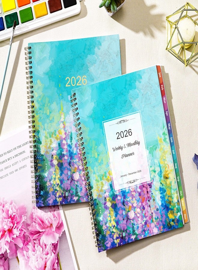 Artfan 2025-2026 Planner - Academic Planner 2025-2026, 9" x 11", Jul.2025 - Jun.2026, 2026 Academic Calendar Weekly and Monthly with Tabs & Pocket, Flexible Cover, Twin-Wire Binding- Oil Painting - Image 2