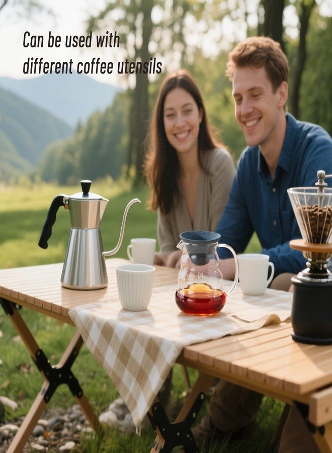 Baalaka Pour Over Coffee Dripper Set, Reusable Ceramics Coffee Filter, Paperless Single Cup Coffee Maker with Non-Slip Stand, Drip Coffee Maker with Metal Coffee Filter Holder - Image 5